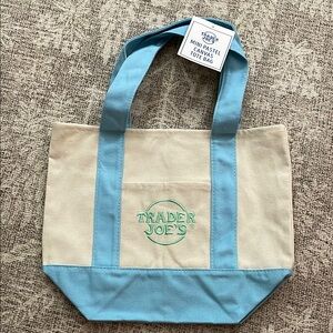 Trader Joe’s Mini Tote Bag Pastel Blue